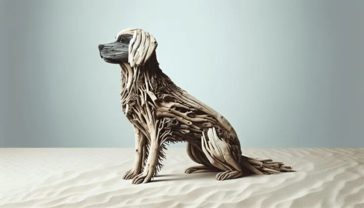 Driftwood Dog Sculpture