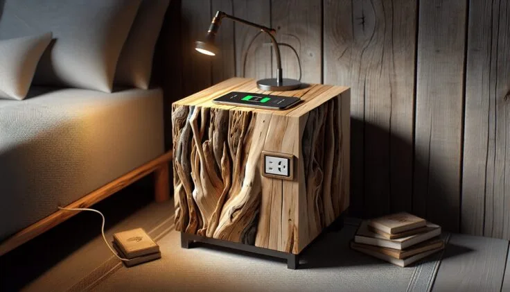 Keane Driftwood Charging Nightstand Keane Driftwood Charging Nightstand