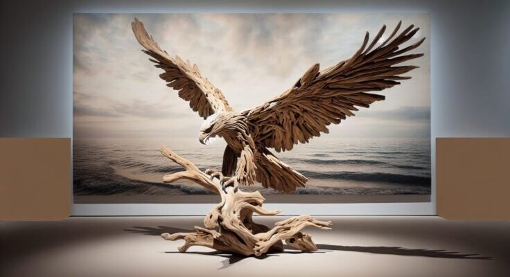 driftwood eagle sculpture 1