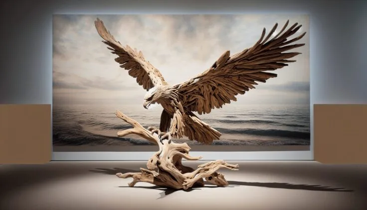 driftwood eagle sculpture 1