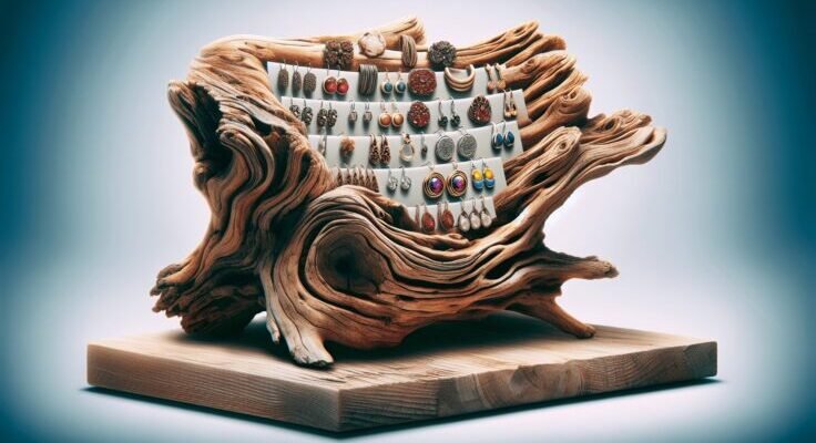 driftwood earring stand