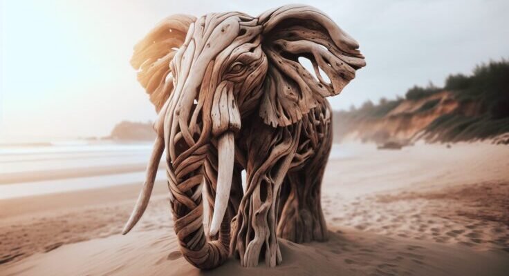 driftwood elephant head 1