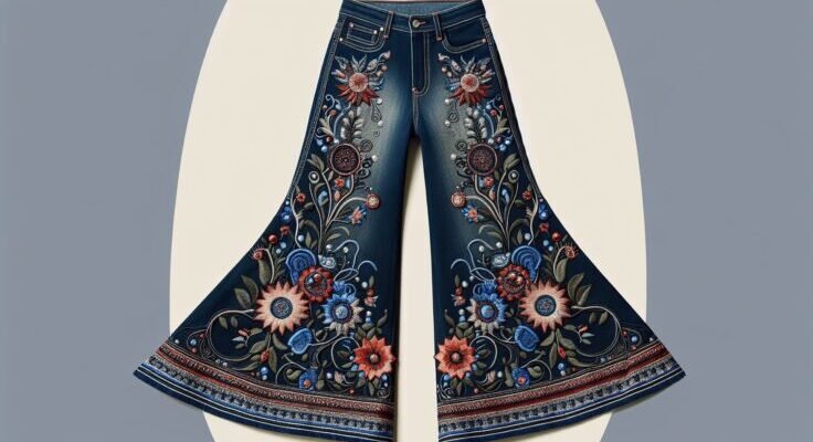 driftwood farrah embroidered flare jeans 1