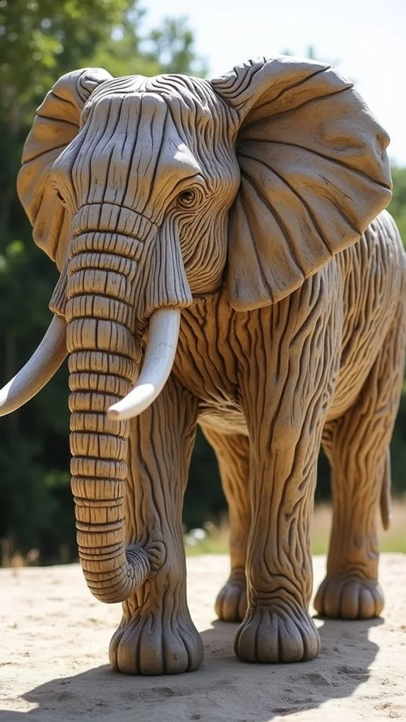 driftwood elephant art piece