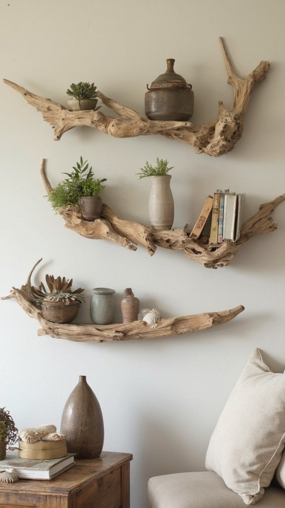 driftwood shelves for display