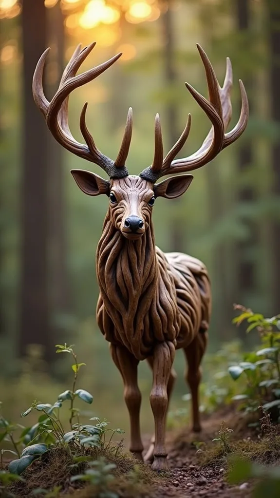 driftwood stag with antlers
