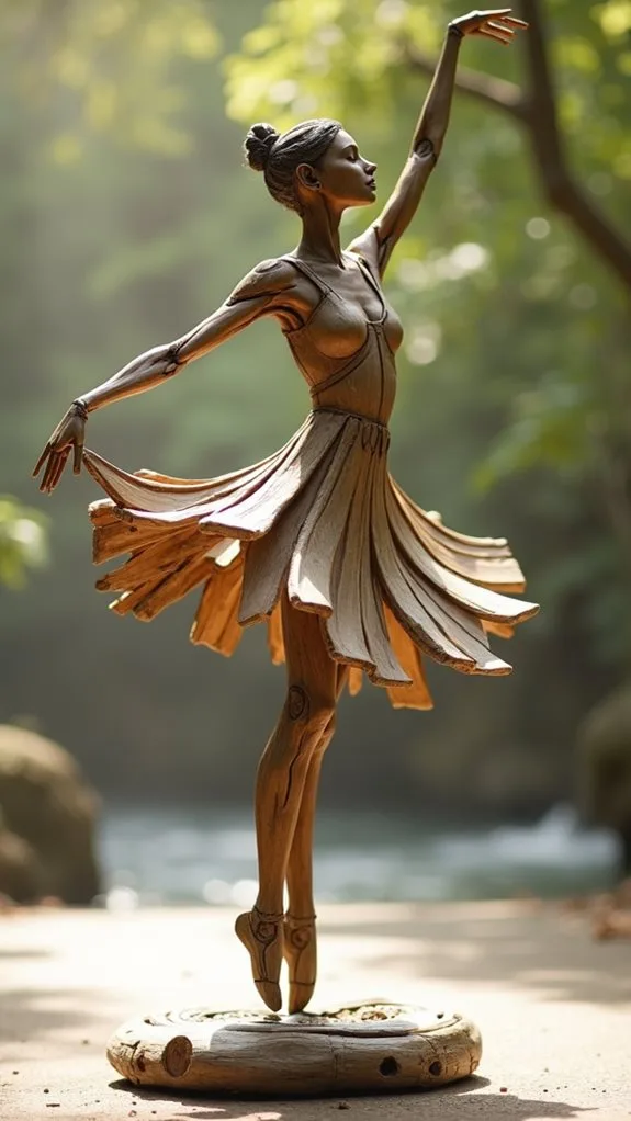 elegant driftwood dancer sculpture