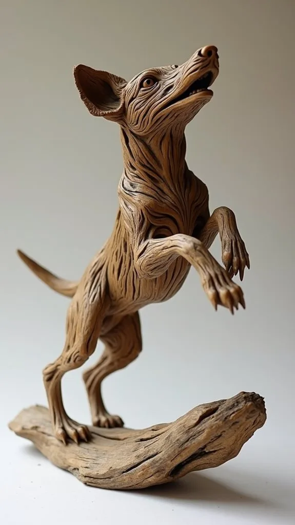joyful driftwood dog running