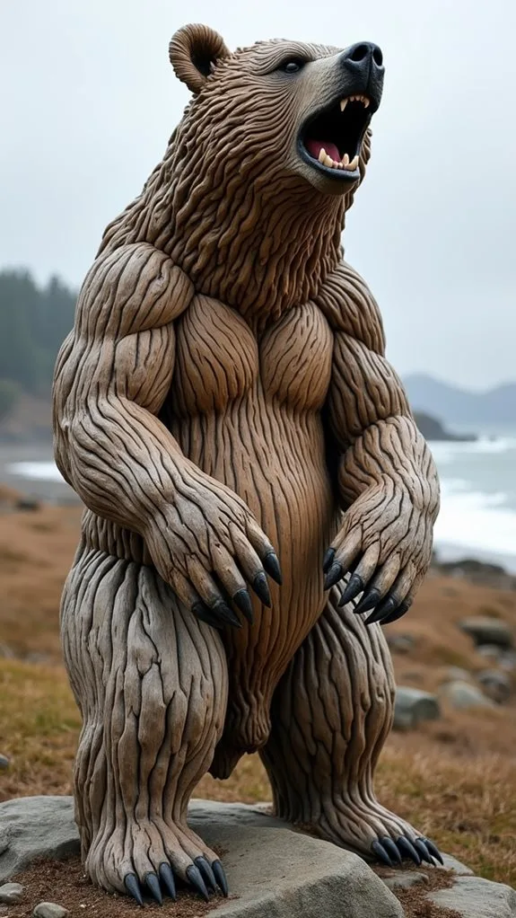 majestic driftwood bear sculpture