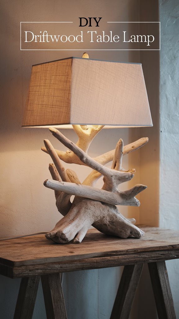 diy rustic driftwood lamp