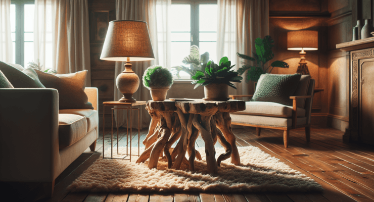 driftwood end table diy 1