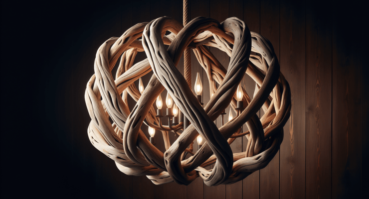 driftwood entwined ovals chandelier
