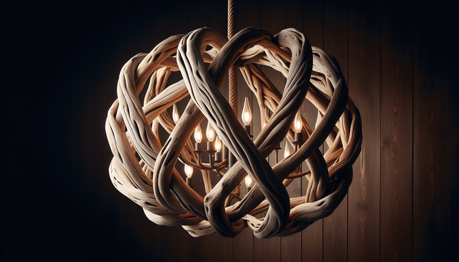 Driftwood Entwined Ovals Chandelier Driftwood Entwined Ovals Chandelier