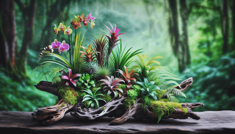 epiphytes on driftwood