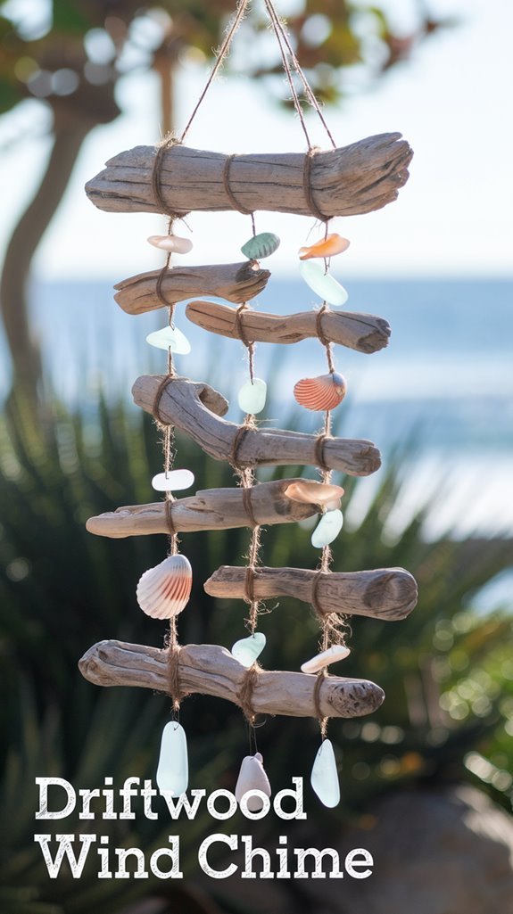 handcrafted driftwood wind chime
