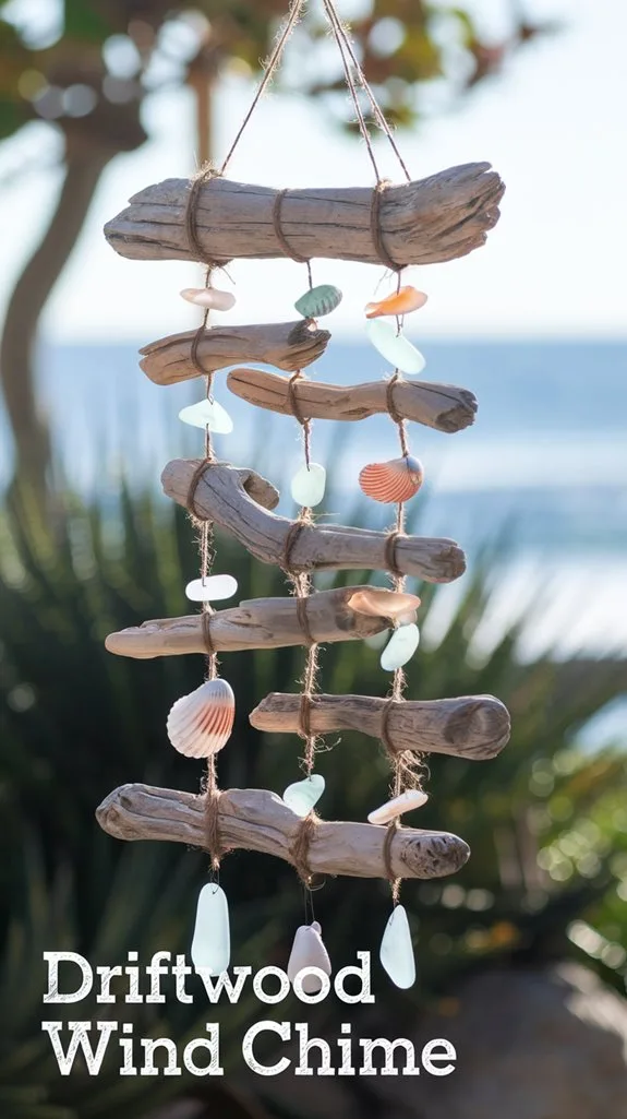 handcrafted driftwood wind chime