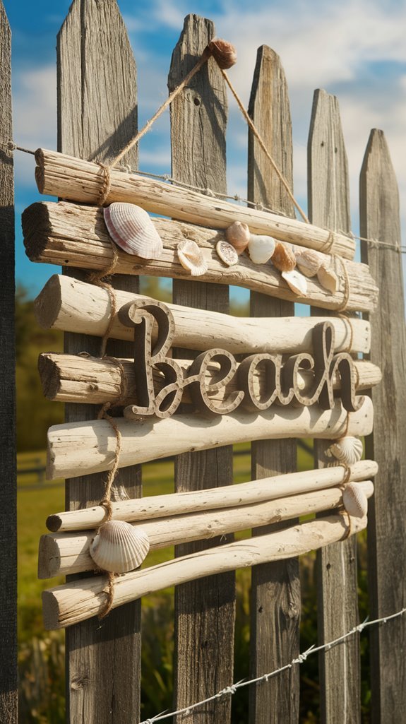 personalized driftwood beach sign