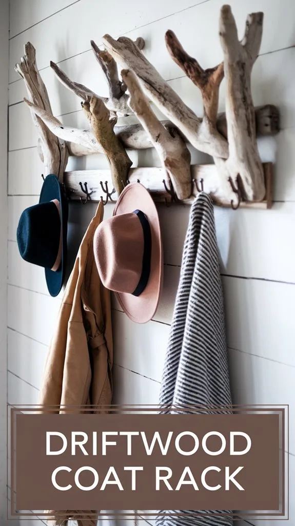 rustic driftwood coat rack