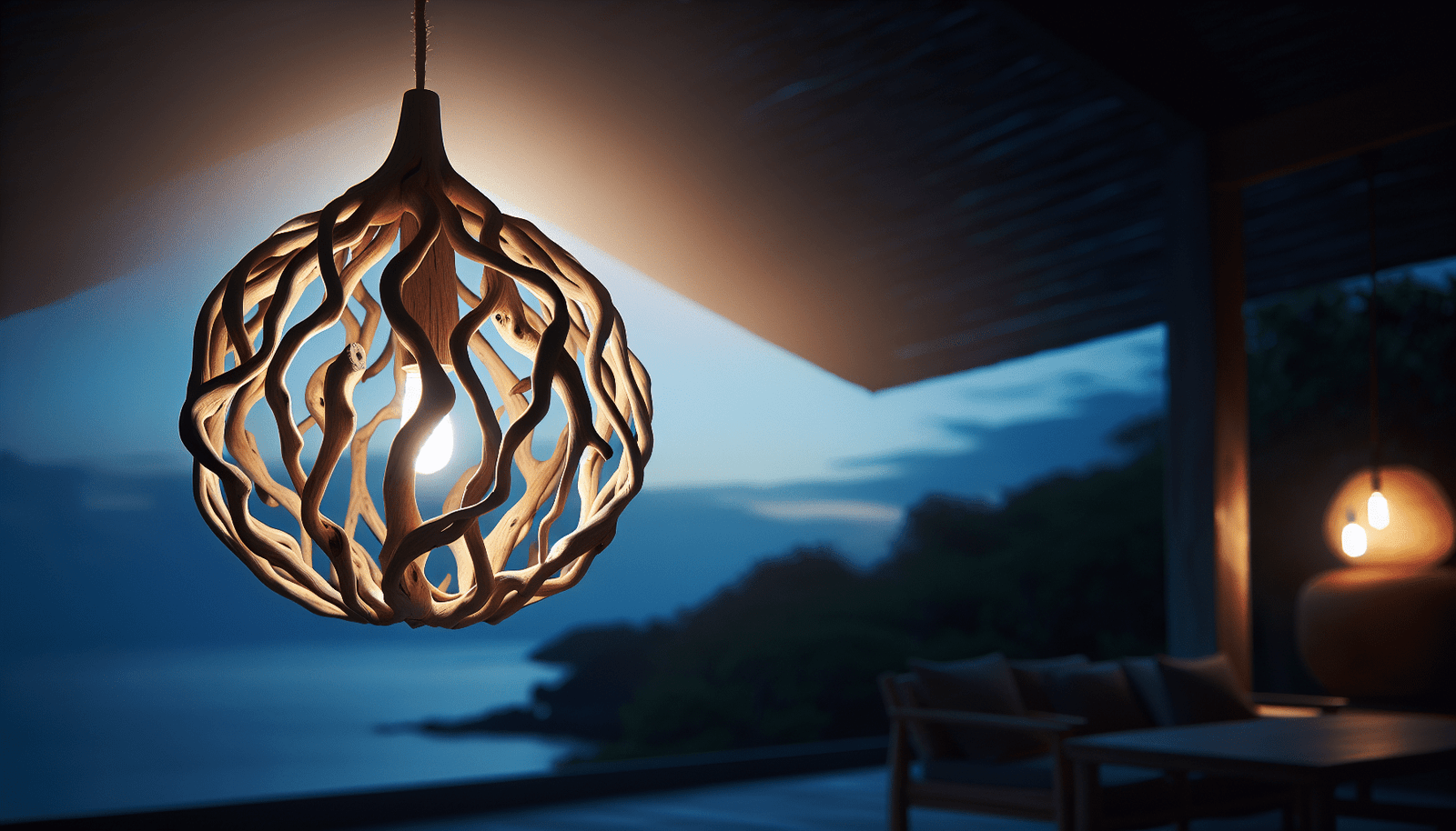 Driftwood Lamp Hanging Driftwood Lamp Hanging