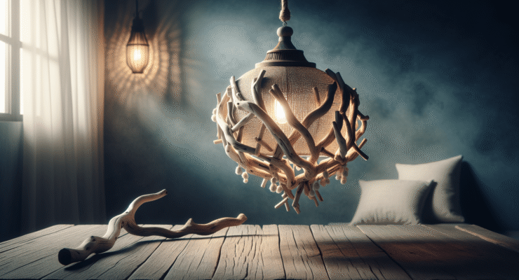 driftwood lamp hanging