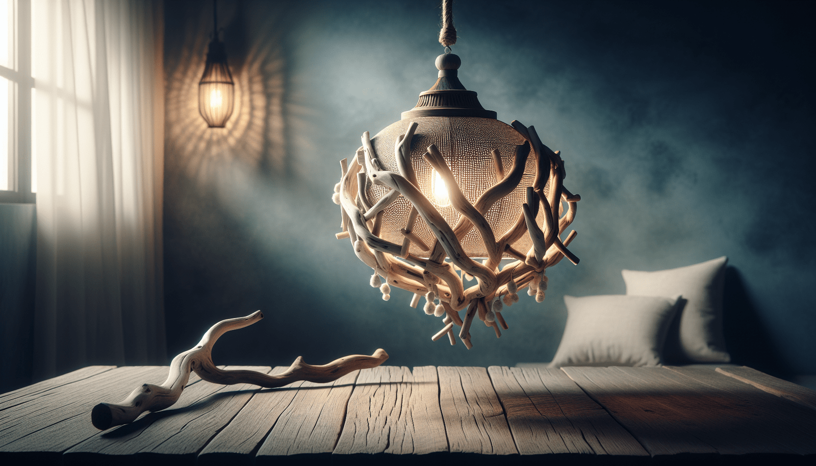 Driftwood Lamp Hanging Driftwood Lamp Hanging