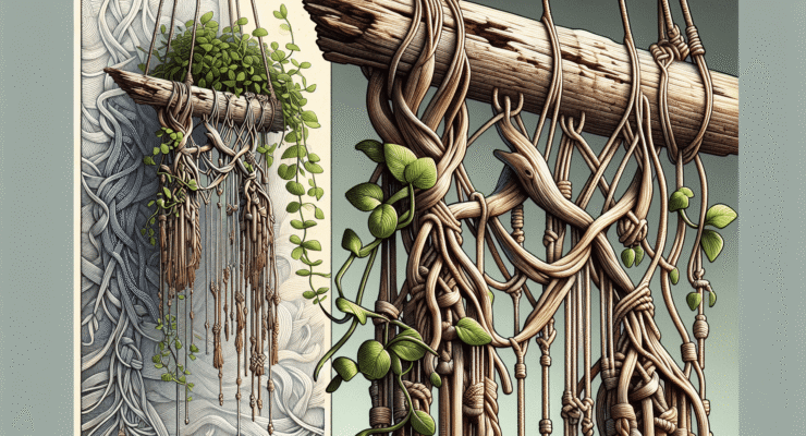 driftwood macrame plant hanger