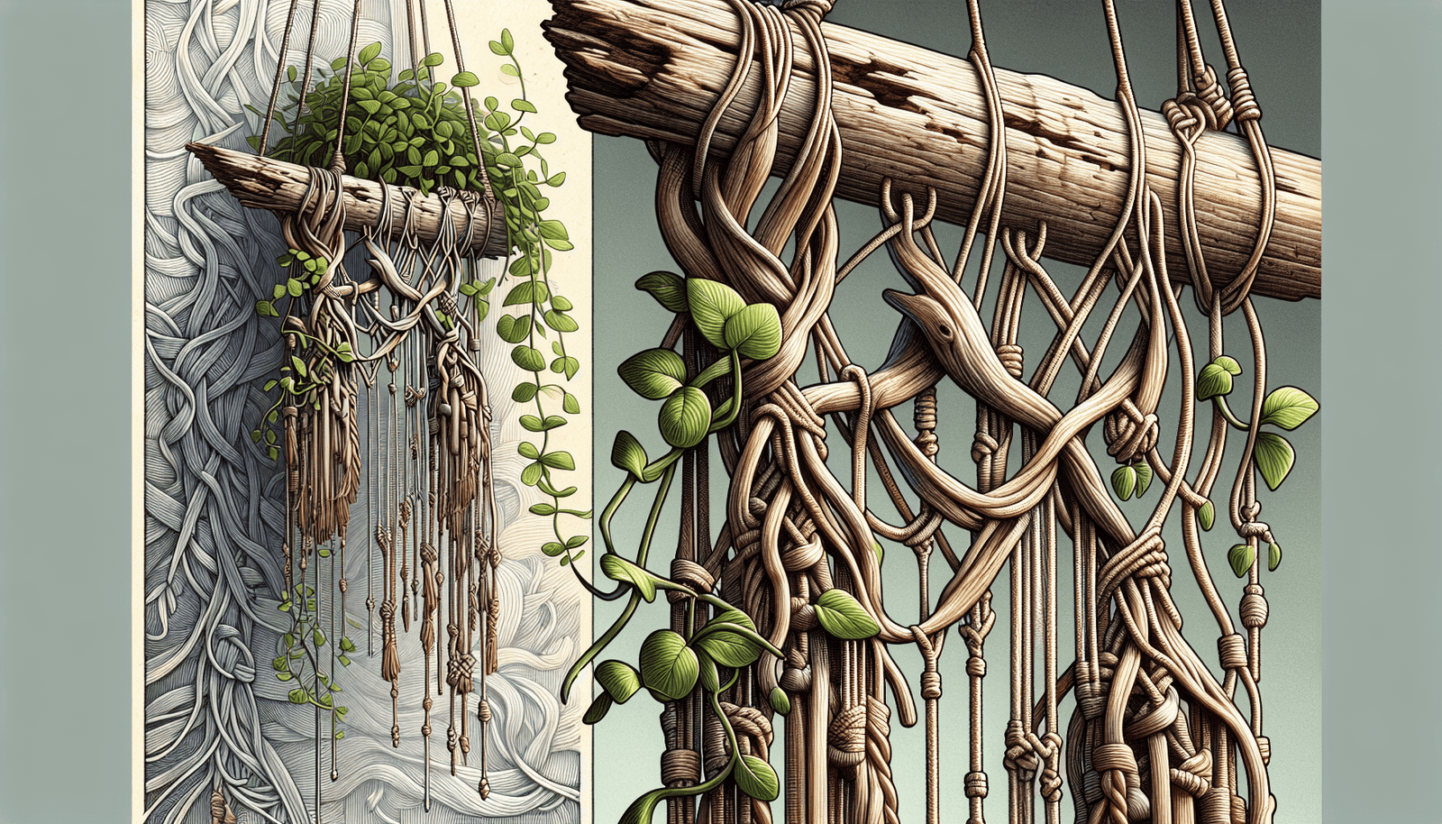 Driftwood Macrame Plant Hanger Driftwood Macrame Plant Hanger