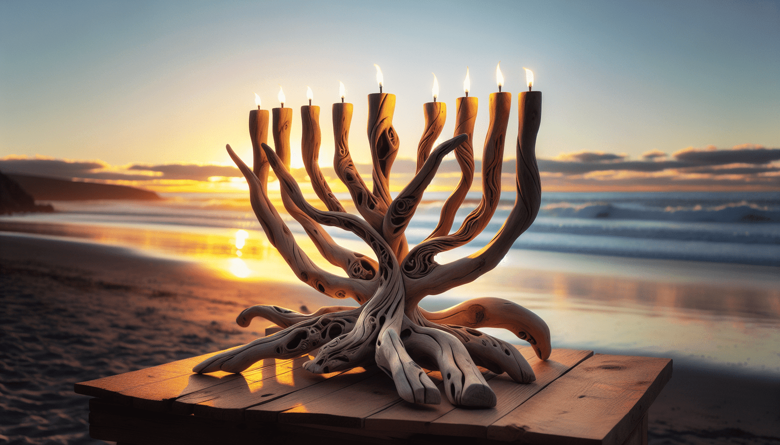 Driftwood Menorah Driftwood Menorah
