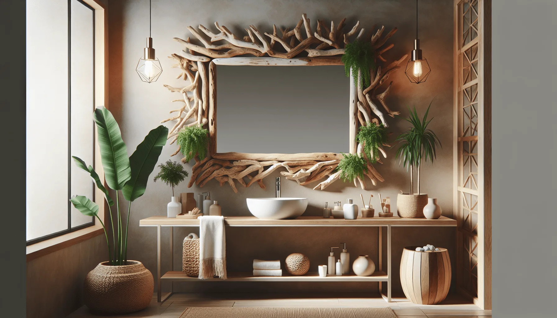 Driftwood Mirror Bathroom