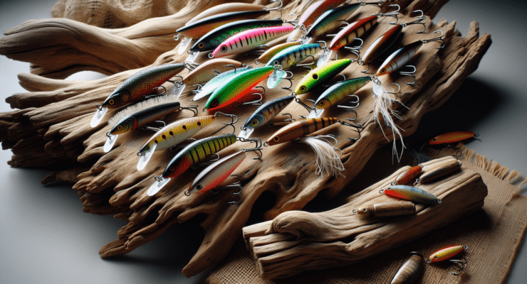 fishing lures display driftwood