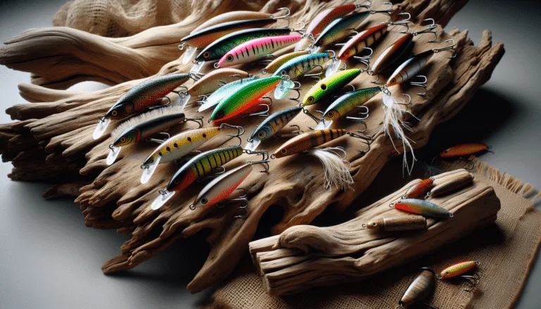 fishing lures display driftwood