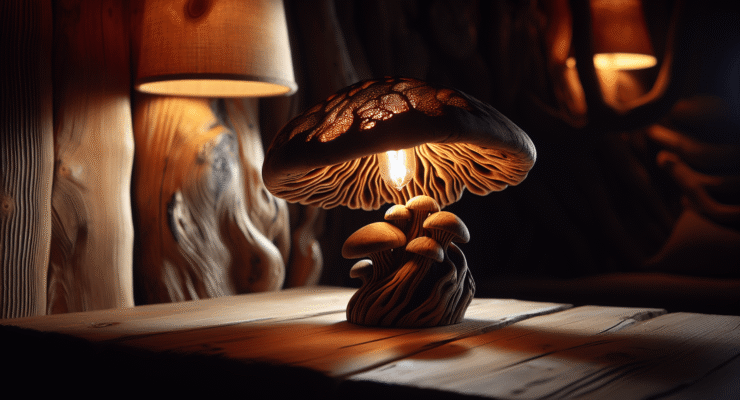 driftwood mushroom lamp