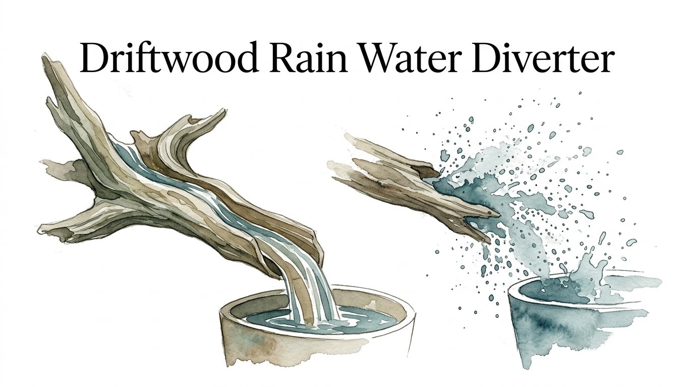 Driftwood Rain Water Diverter