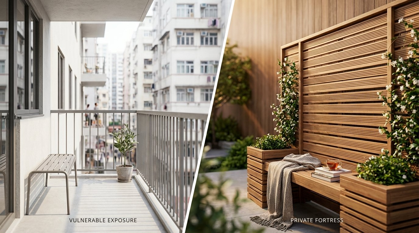 Diy Privacy Screen Balcony Bench