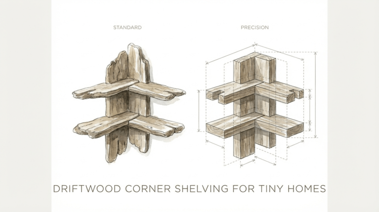 Driftwood Corner Shelving For Tiny Homes