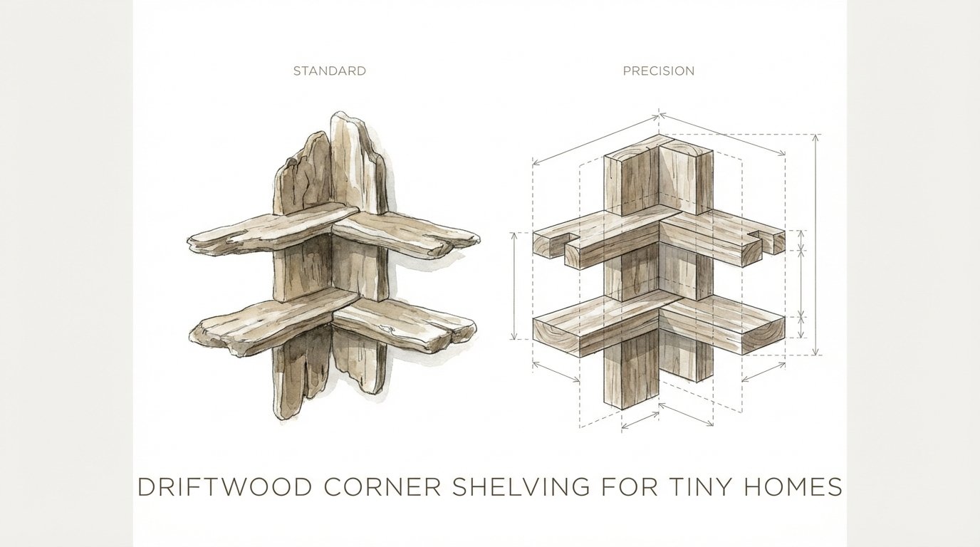 Driftwood Corner Shelving For Tiny Homes