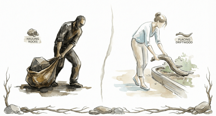 Driftwood Garden Edging Ideas