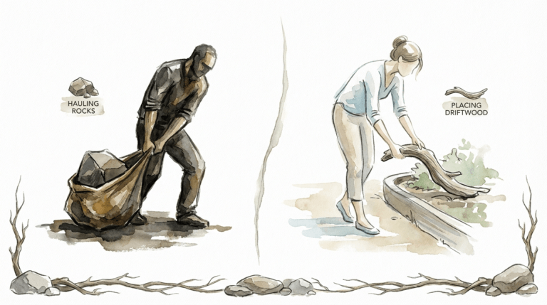 Driftwood Garden Edging Ideas