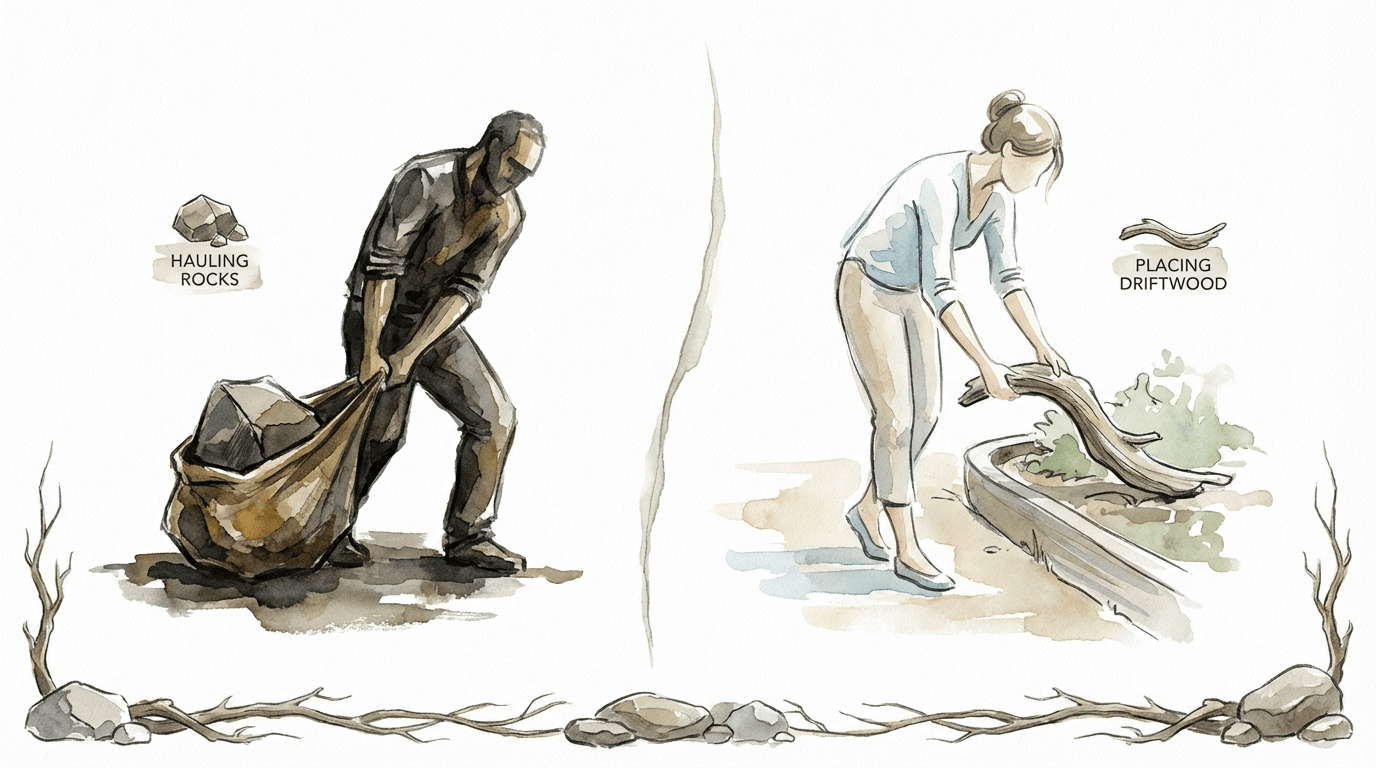 Driftwood Garden Edging Ideas