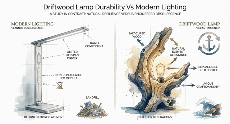 Driftwood Lamp Durability Vs Modern Lighting