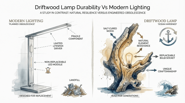 Driftwood Lamp Durability Vs Modern Lighting