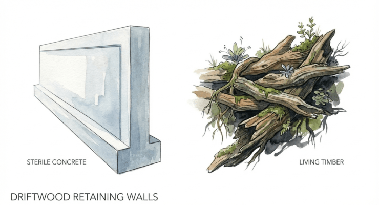 Driftwood Retaining Walls