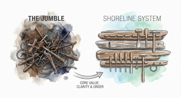 Driftwood Tool Storage Ideas