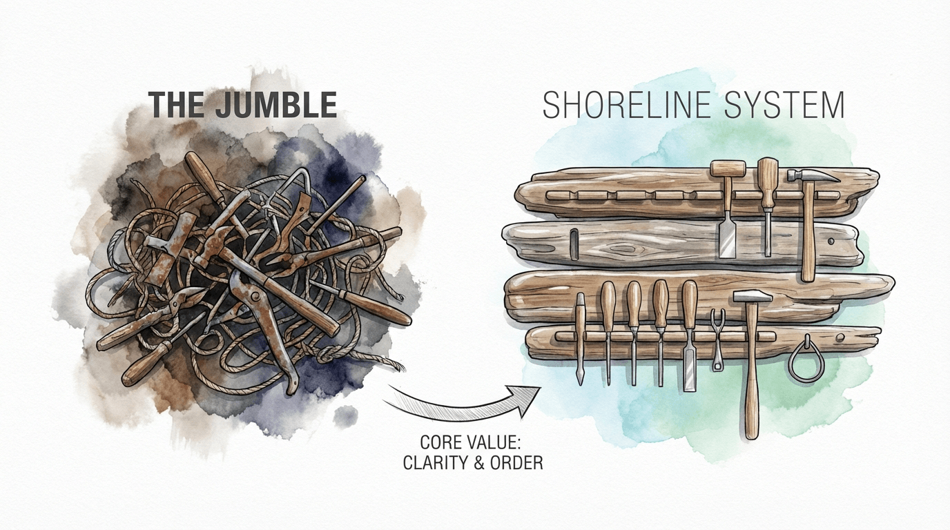 Driftwood Tool Storage Ideas