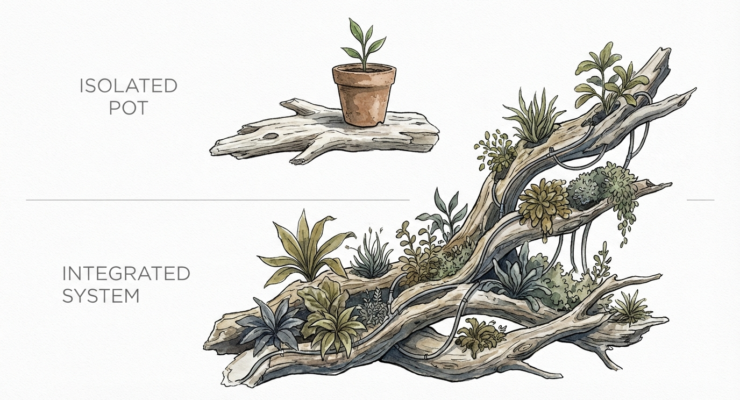 Driftwood Vertical Garden Diy