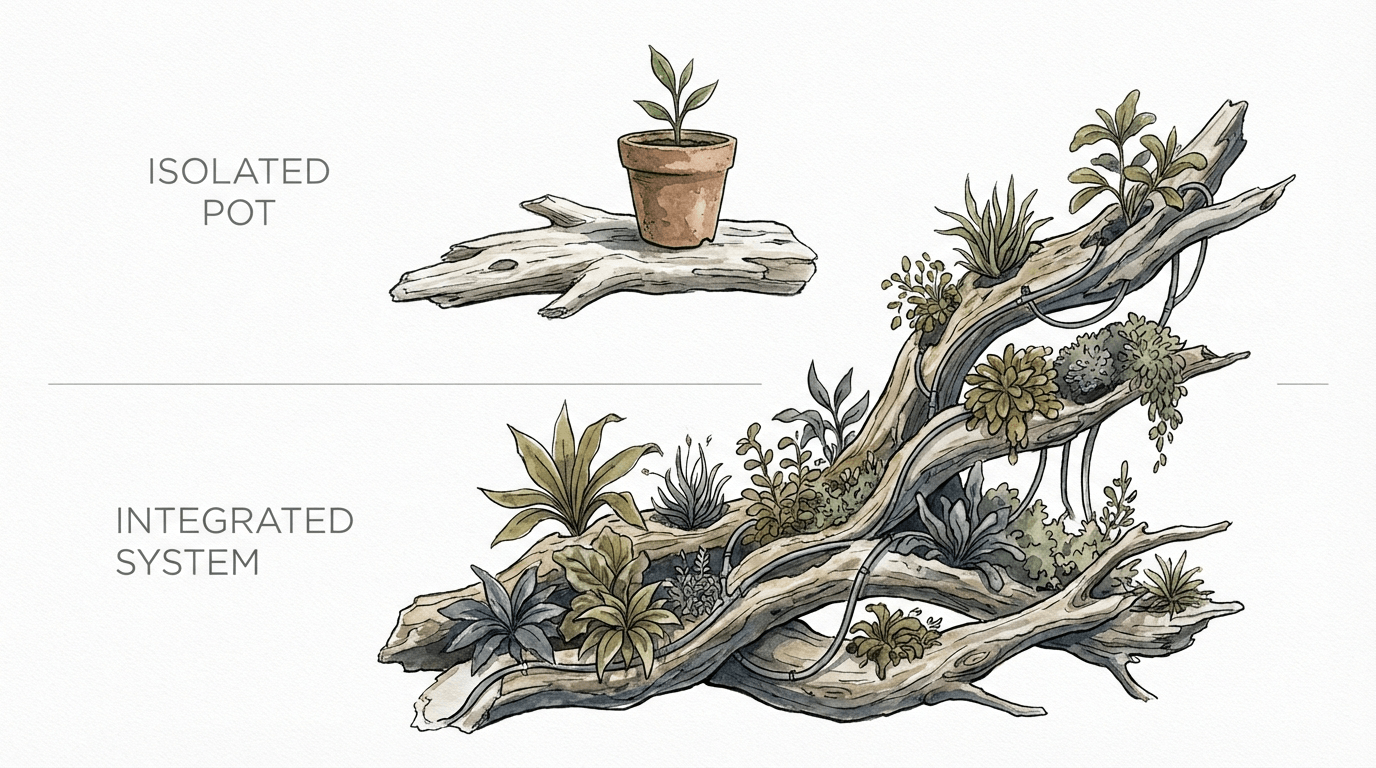 Driftwood Vertical Garden Diy