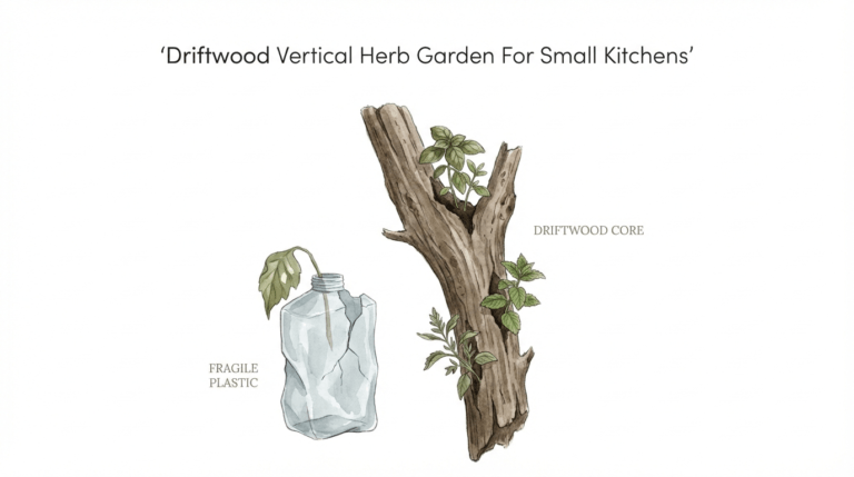 Driftwood Vertical Herb Garden For Small Kitchens