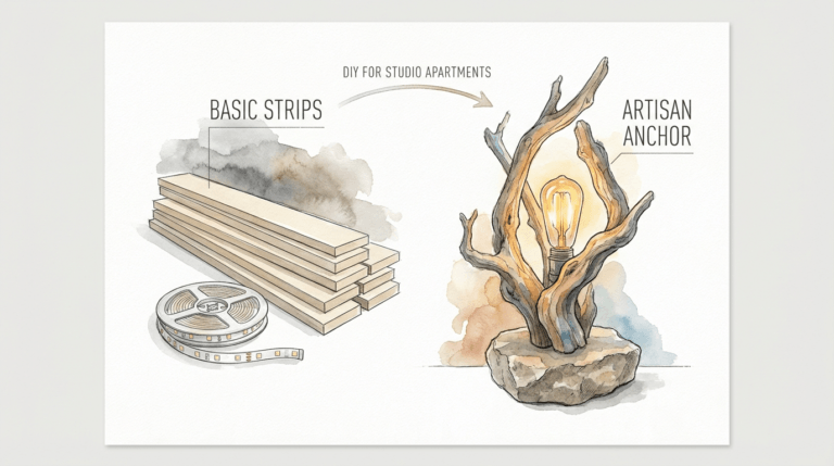 Driftwood Vertical Lamp Diy For Studio Apartments