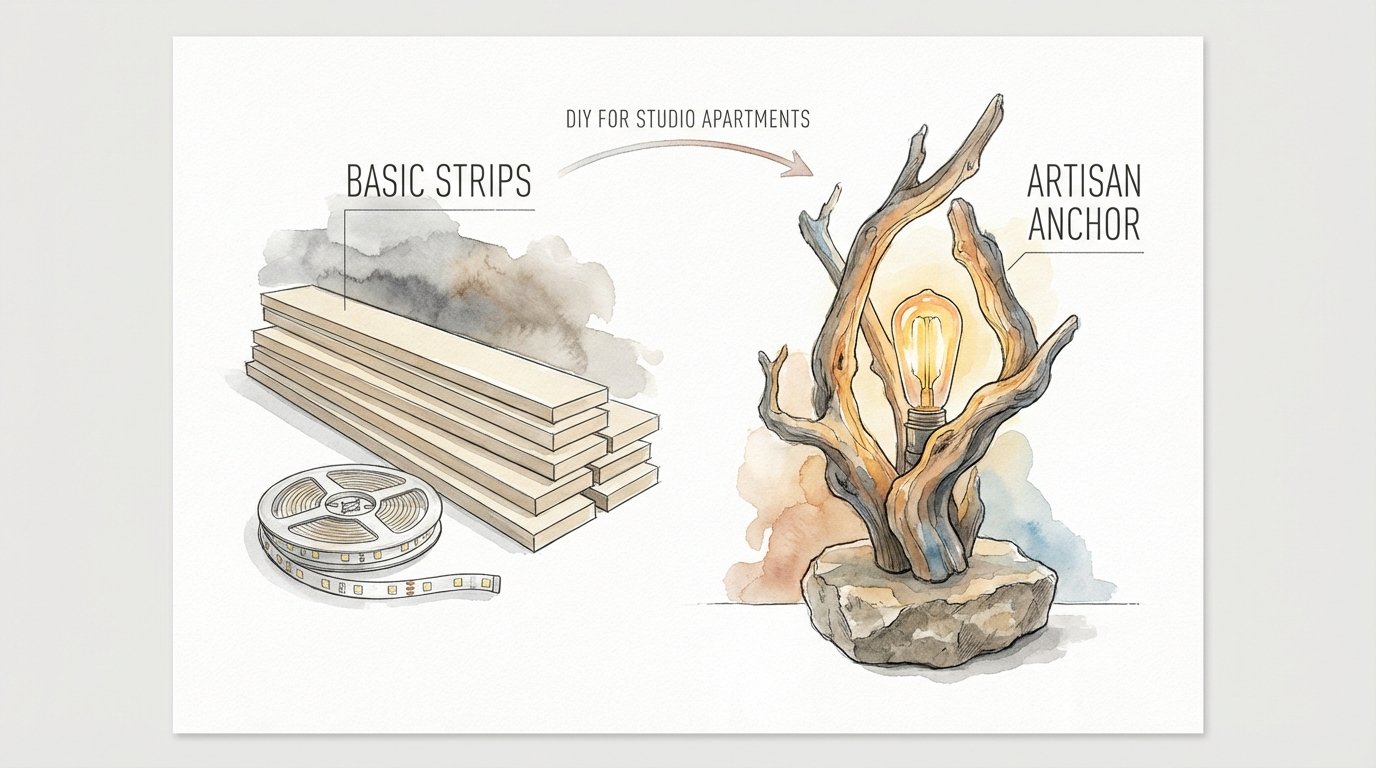 Driftwood Vertical Lamp Diy For Studio Apartments