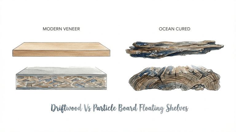 Driftwood Vs Particle Board Floating Shelves